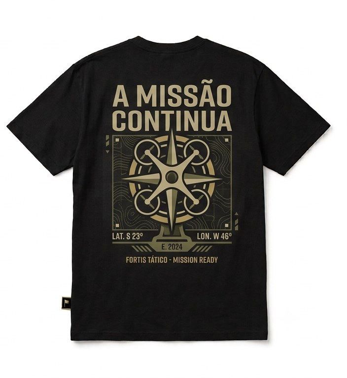 Camiseta A Missão Continua Oversized Preto Mockup Costas