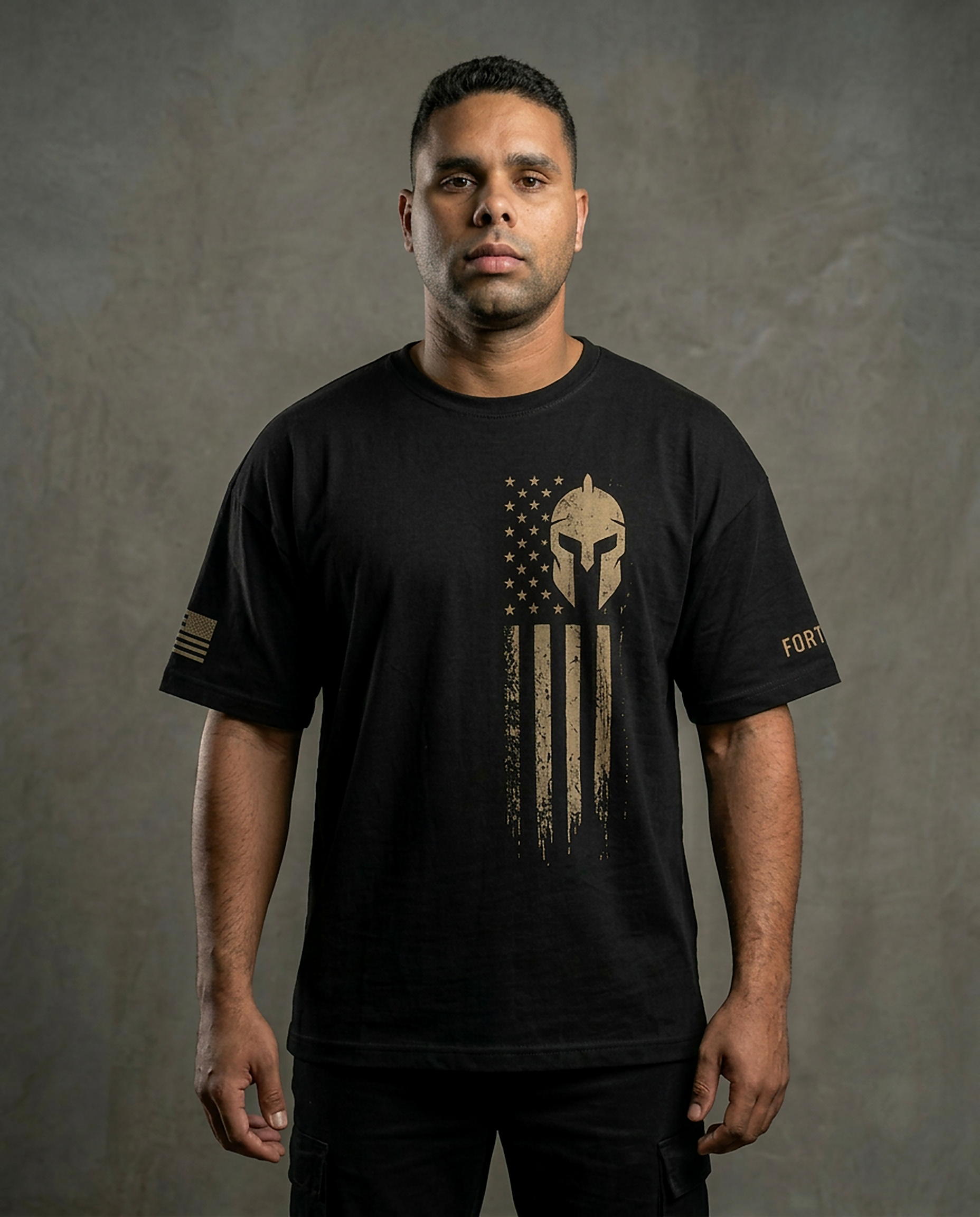 Camiseta Bandeira e Propósito Oversized Preto Frente