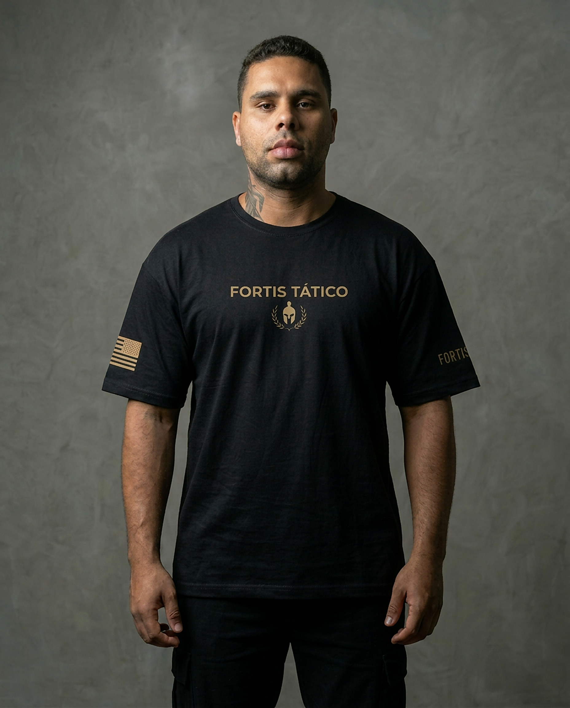 Camiseta A Coragem Vence o Medo Oversized Preto Frente