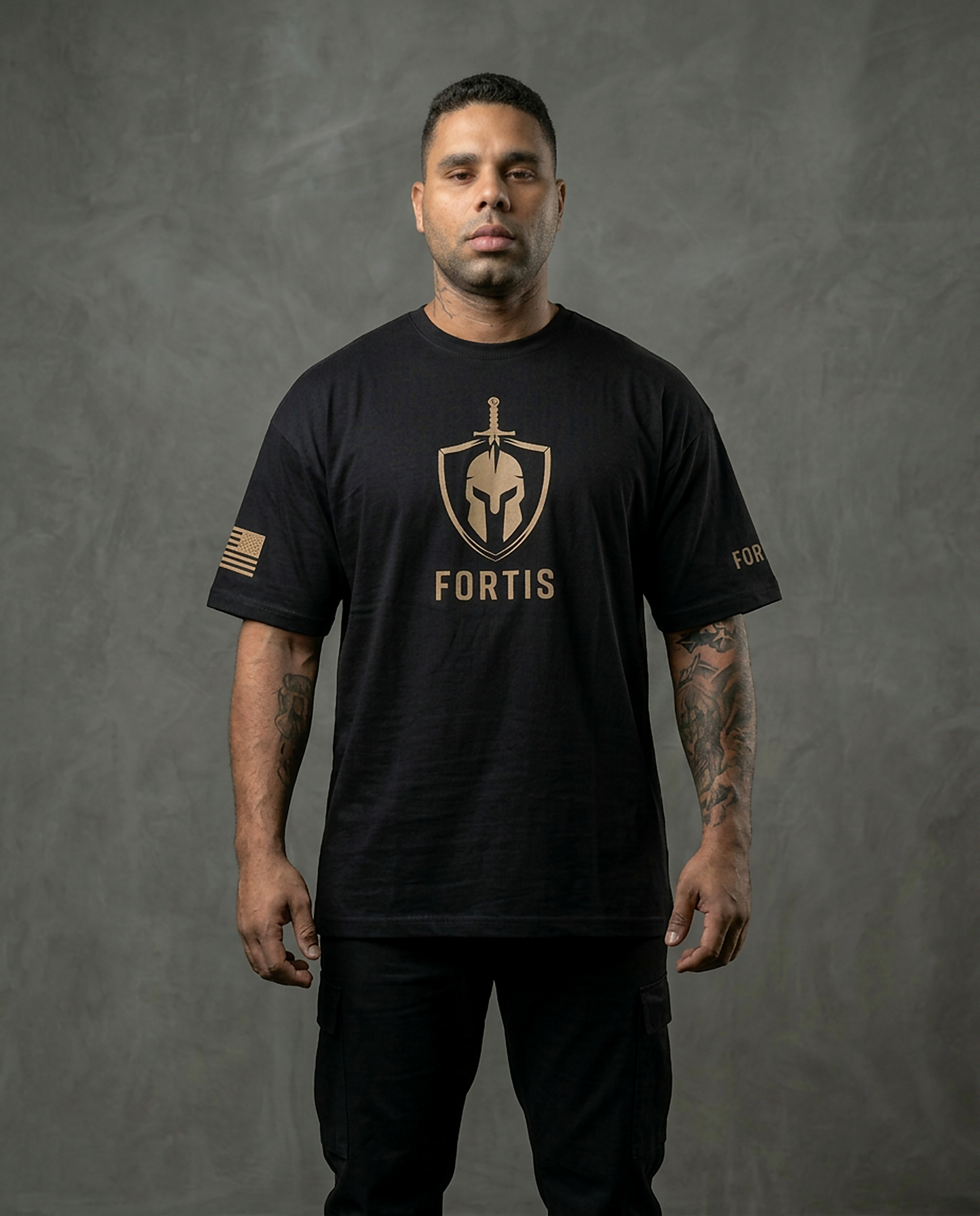 Camiseta Disciplina acima de tudo Oversized Preto Frente