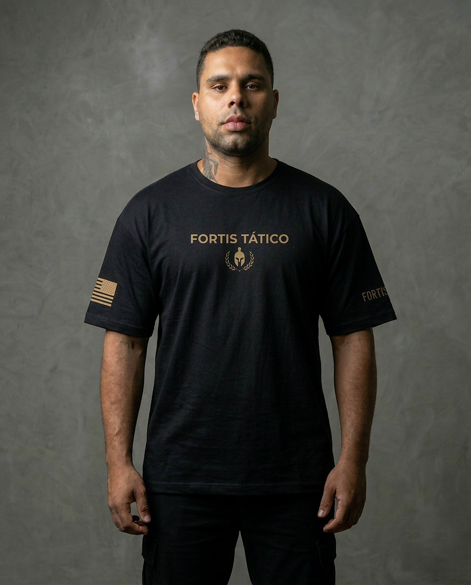 Camiseta Forjado na Resistência Oversized Preto Frente